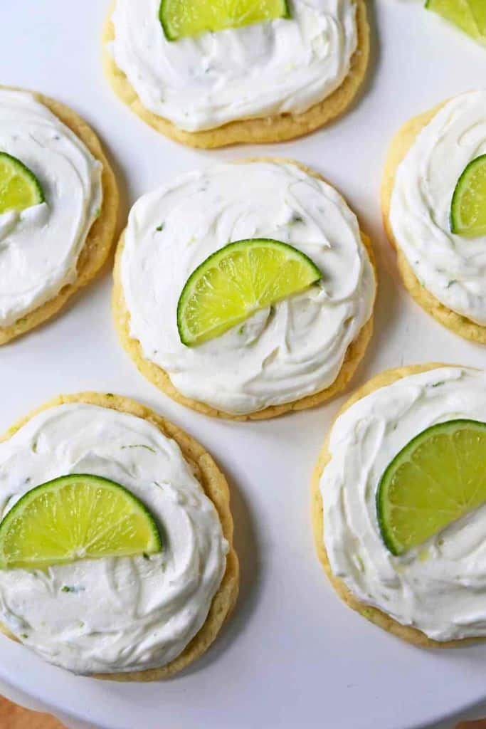 key lime cookies with coconut frosting.