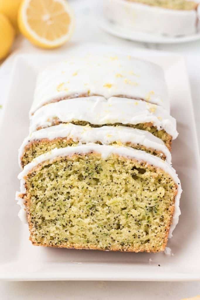 lemon poppyseed zucchini bread glazed.