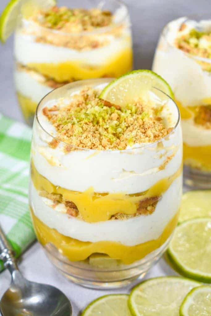 key lime parfait cup with lime curd.