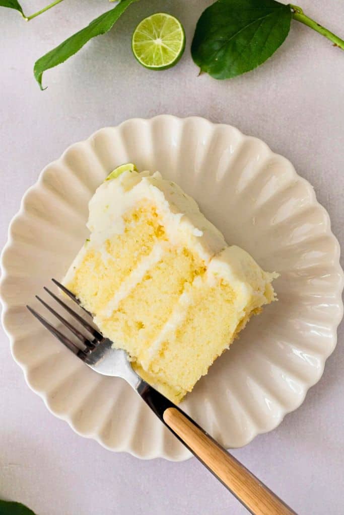 slice of key lime cake.