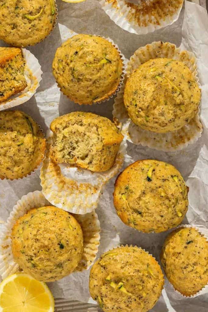 lemon poppyseed zucchini muffins.