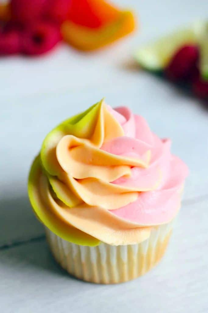 rainbow sherbet summer cupcake.