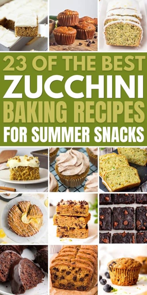 collage of zucchini baked goods.