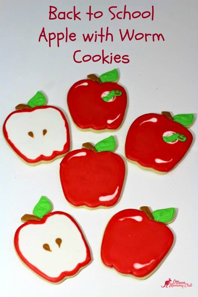 back to school cookies with royal icing.