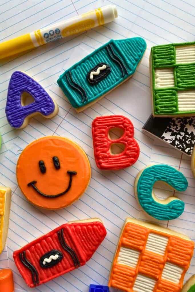decorated school cookies.