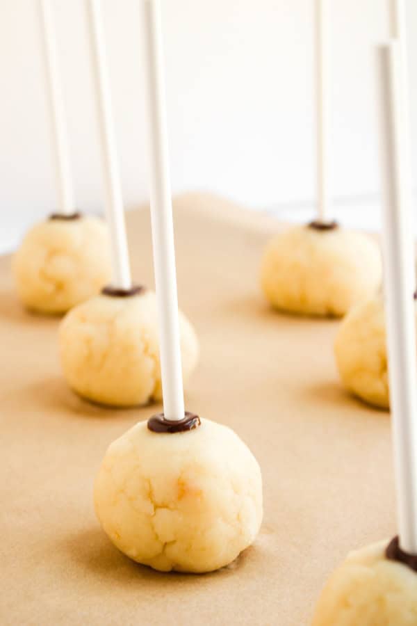 cake balls with sticks.