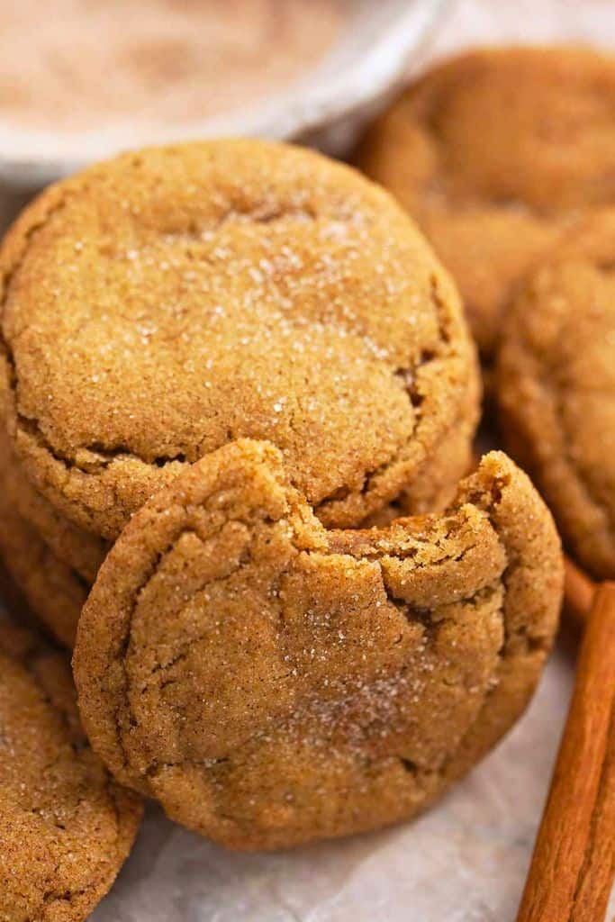 apple cinnamon cookies stacked.