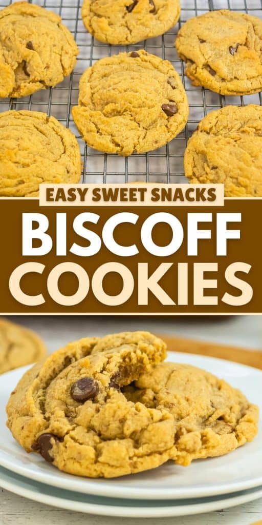 collage of biscoff cookies.
