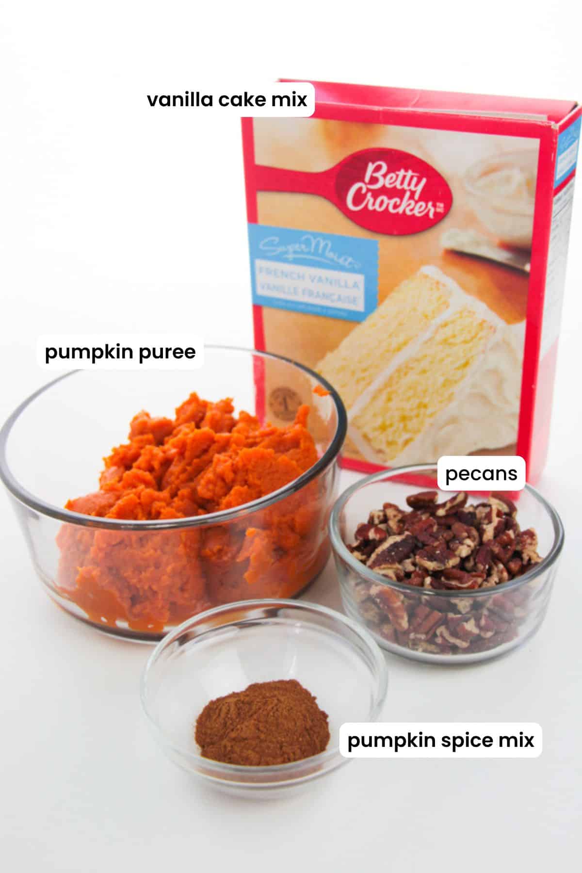 pumpkin cookies ingredients labelled.