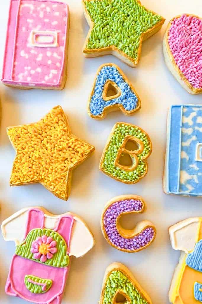 first day of school cookies decorated.