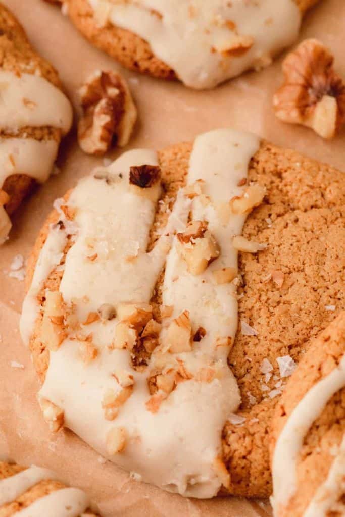 glazed maple and walnut cookie.