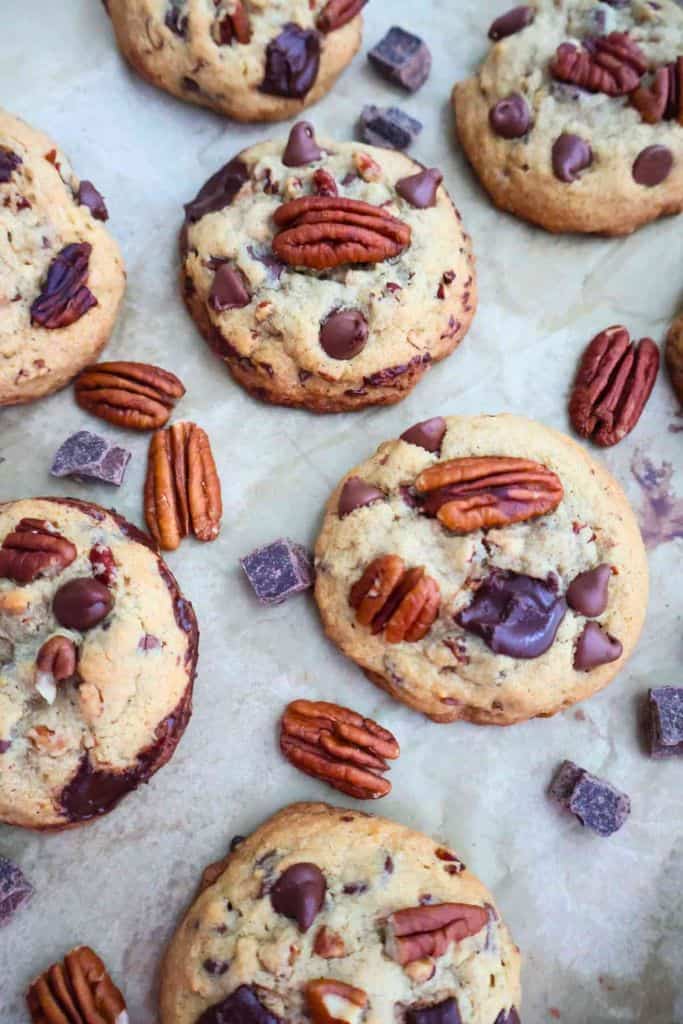 pecan and choc chip cookies.