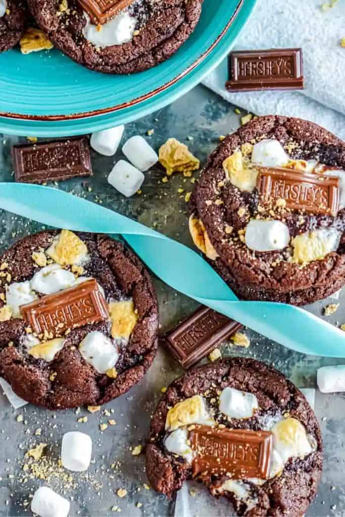 triple chocolate smores cookies.
