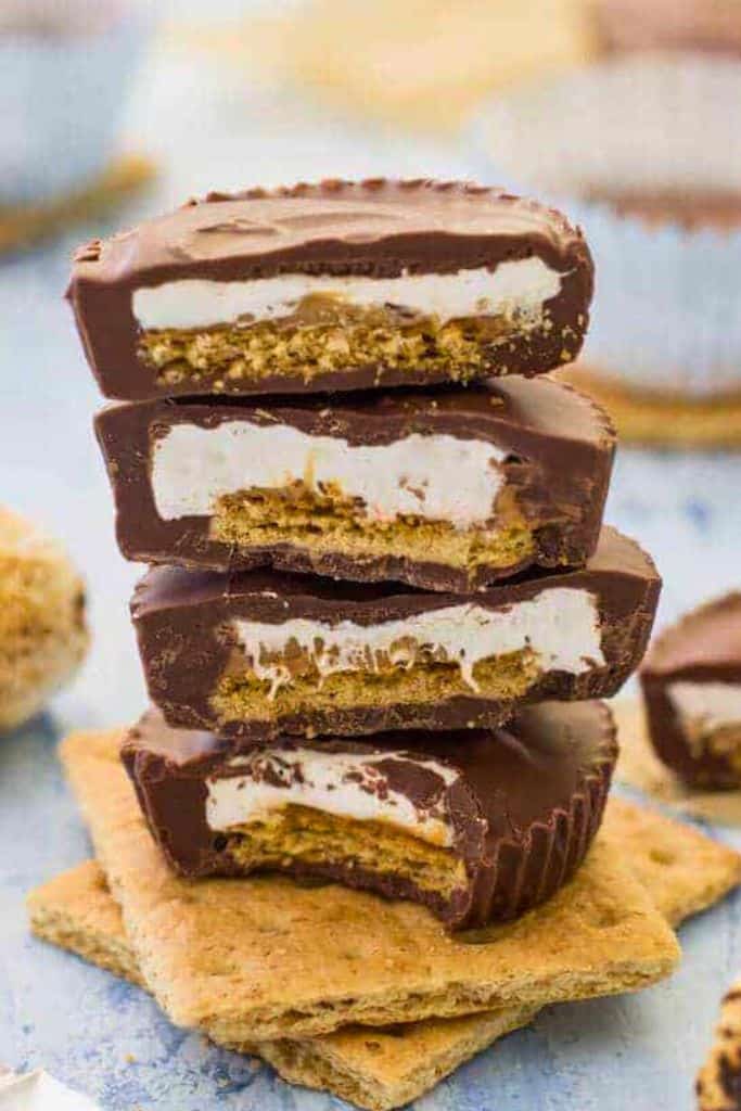 stack of smores flavored peanut butter cups.