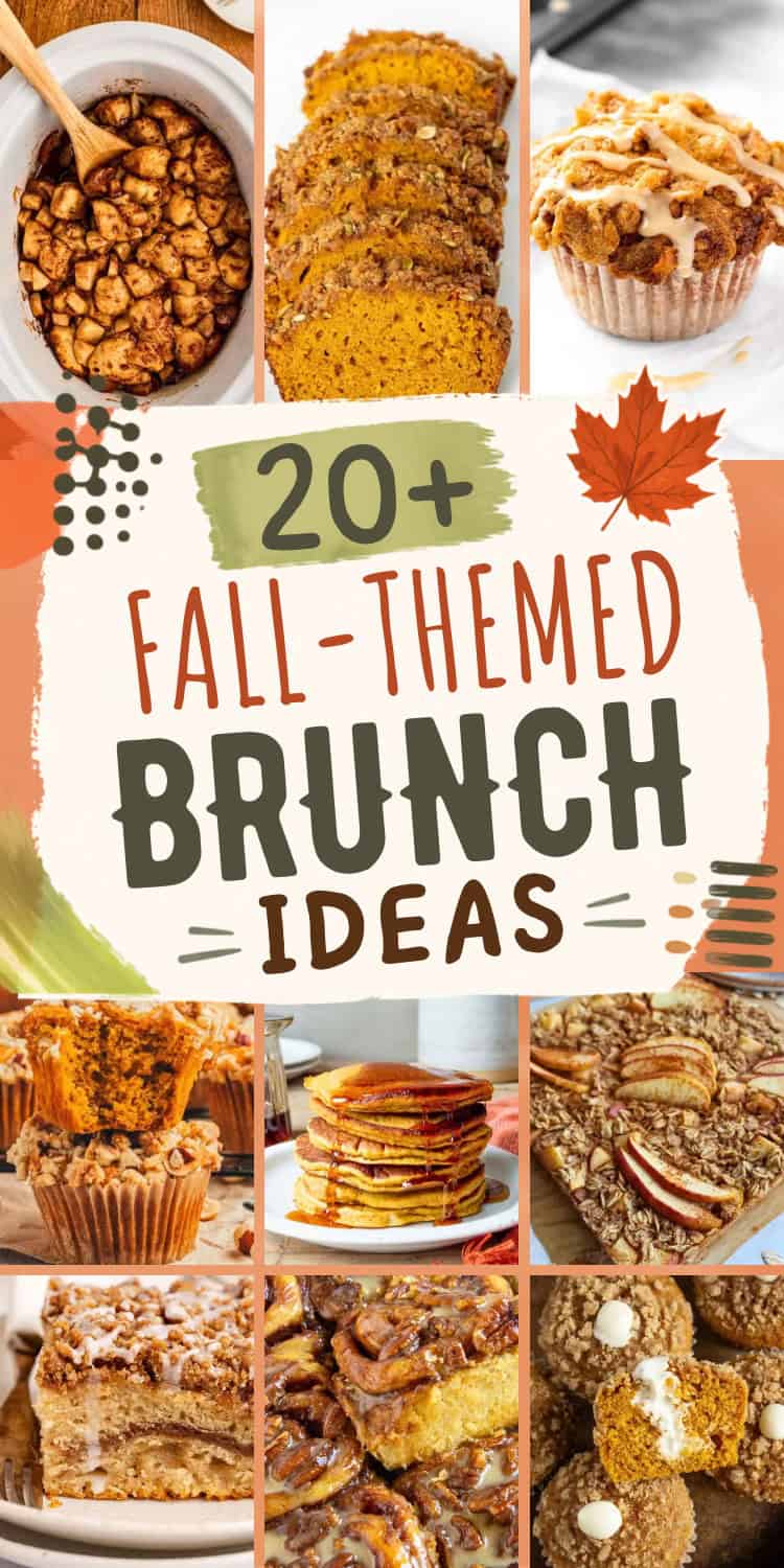 collage of fall brunch recipes.