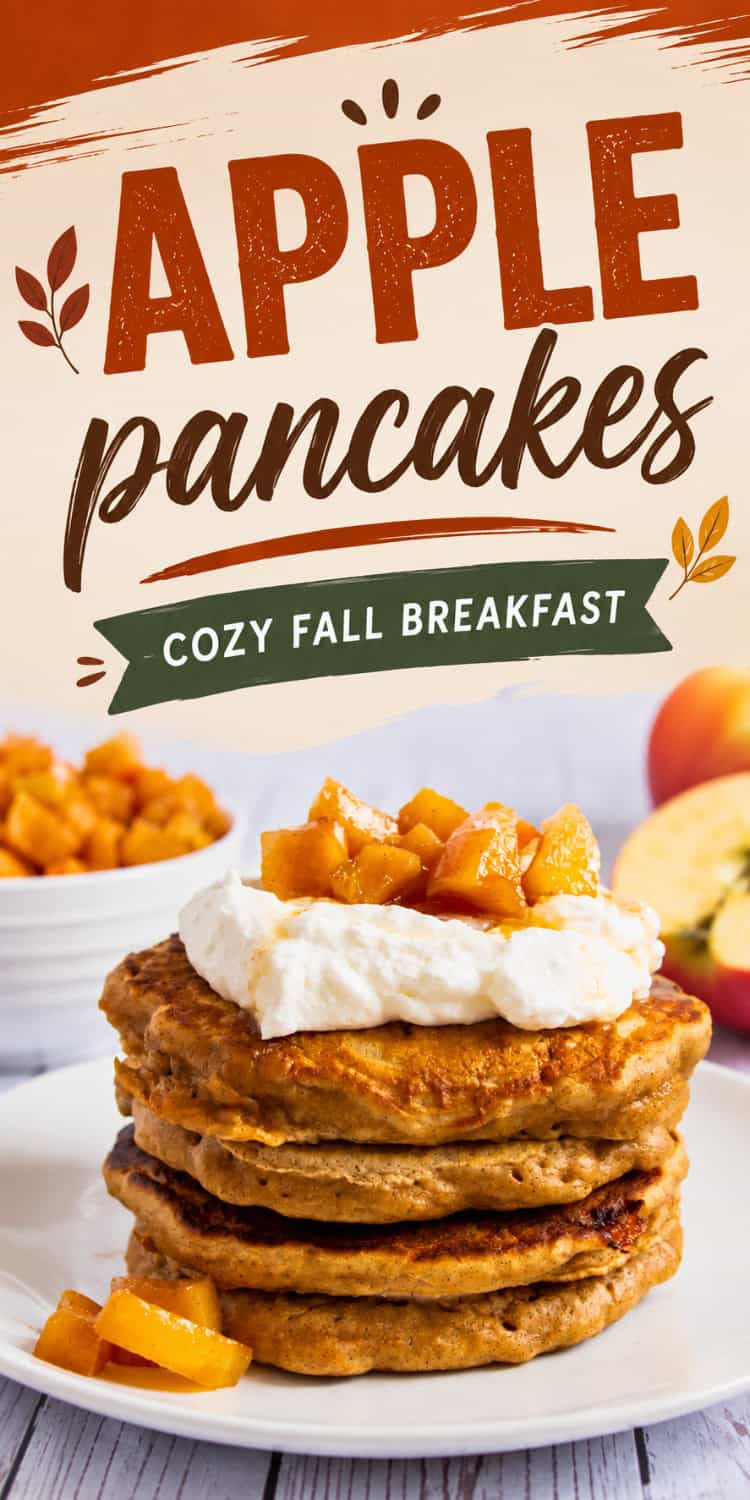 stack of spiced apple pancakes.