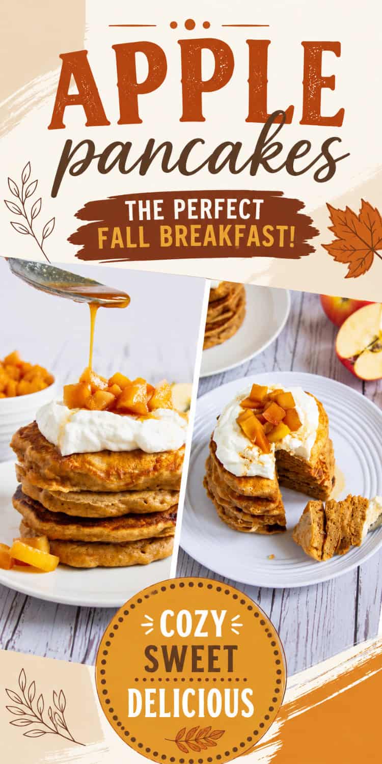 college of apple pancakes with apple compote.
