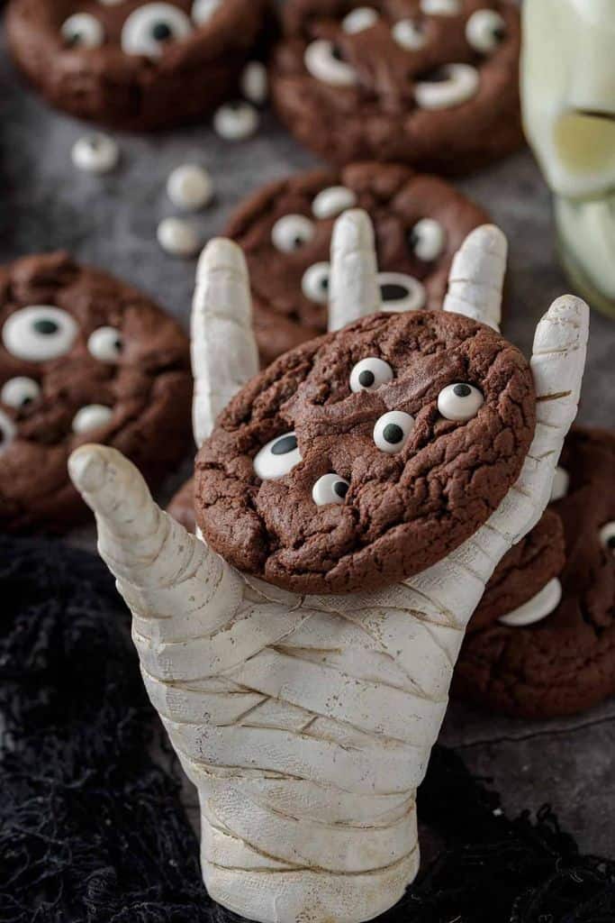 chocolate eyeball cookies.