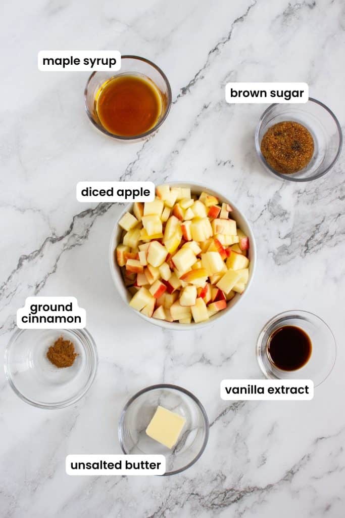 apple compote ingredients labelled.