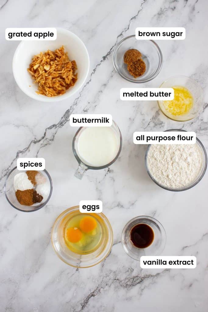 apple pancake ingredients labelled.