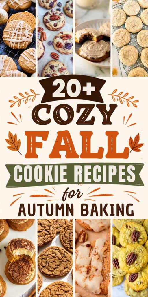 collage of fall cookies to bake.