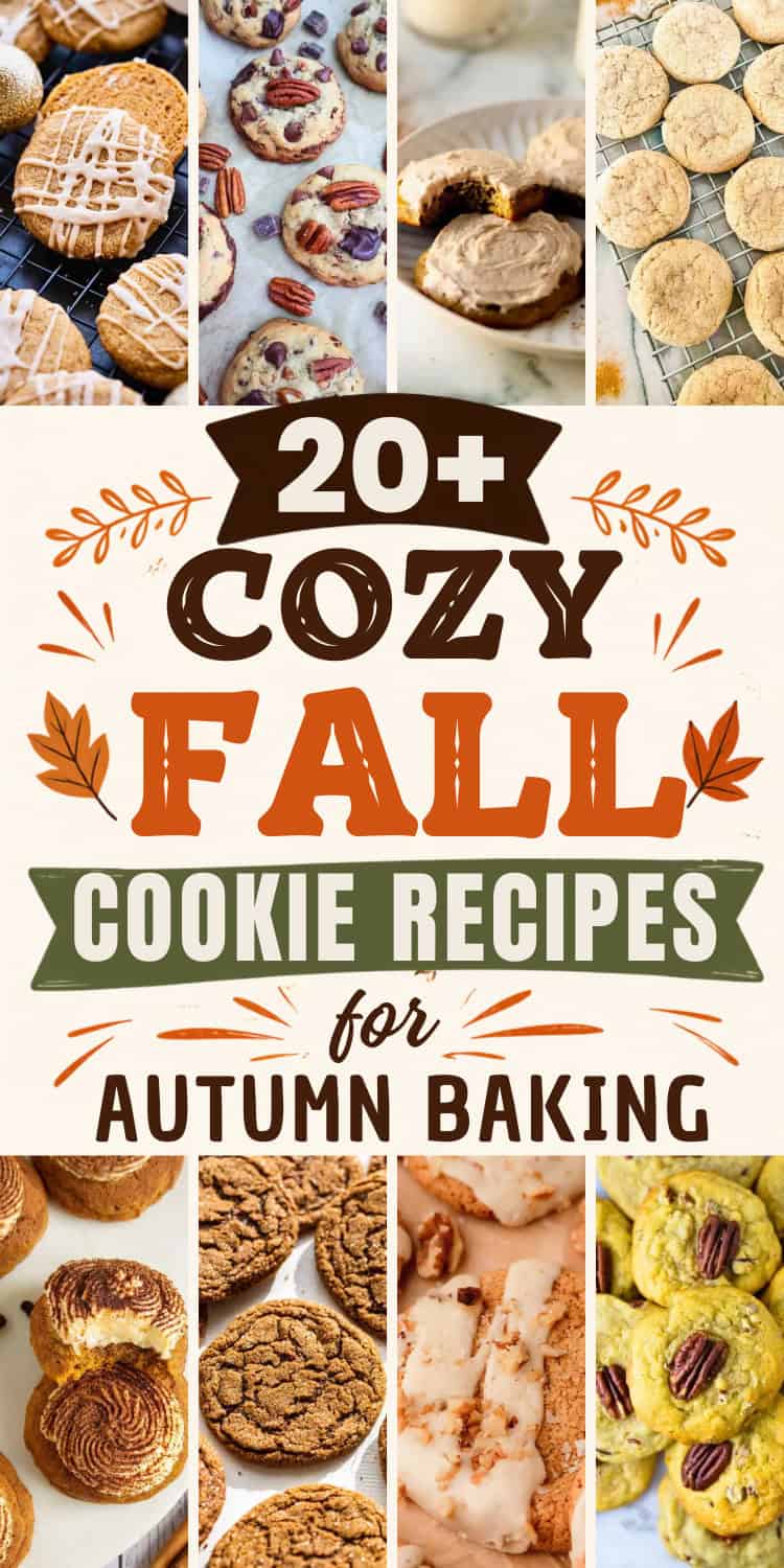 collage of fall cookies to bake.