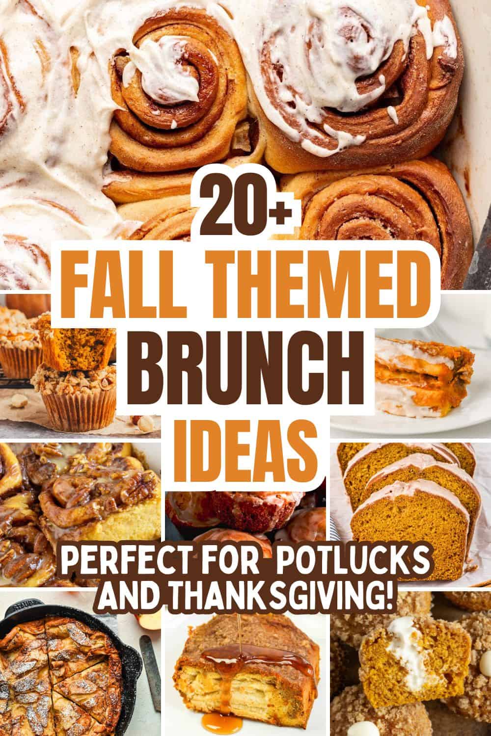 collage of fall brunch ideas.