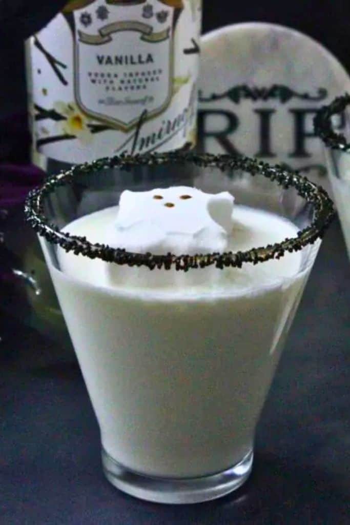 white martini with ghost.