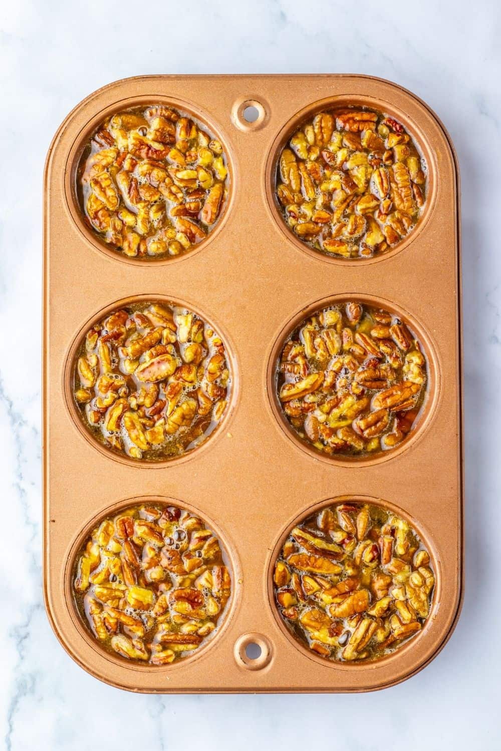 individual pies in muffin tray.