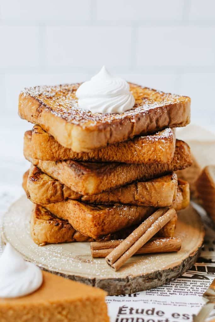 stack of pumpkin french toast.