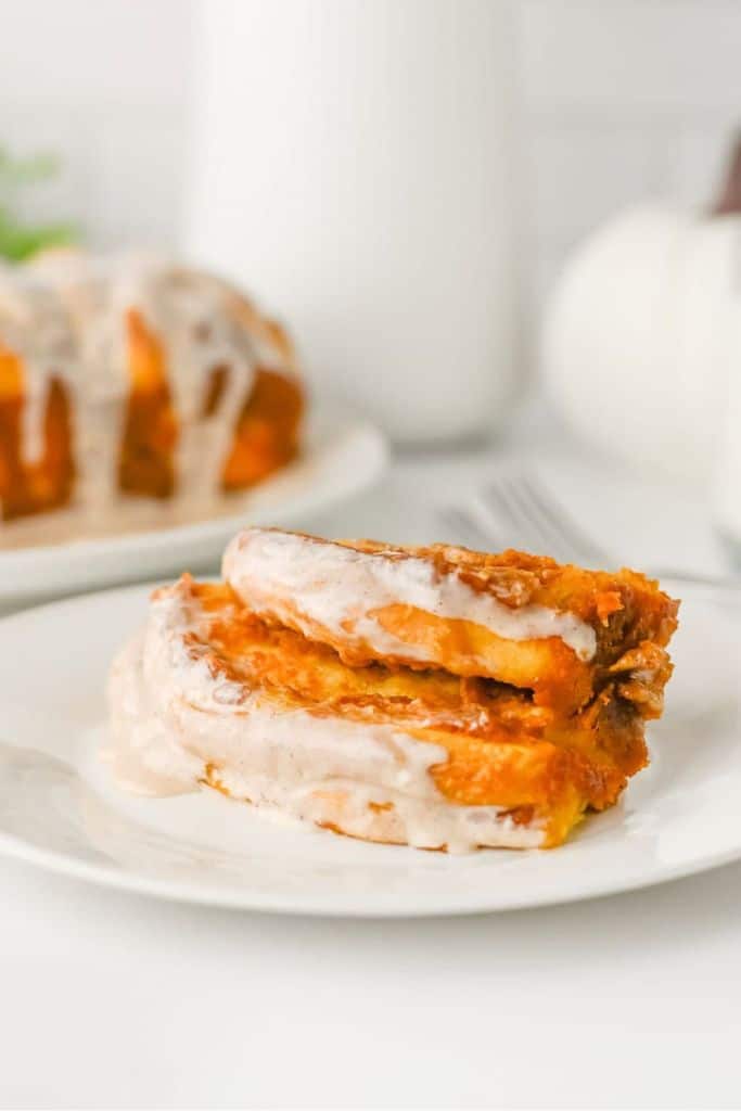 slice of pull apart pumpkin bread.