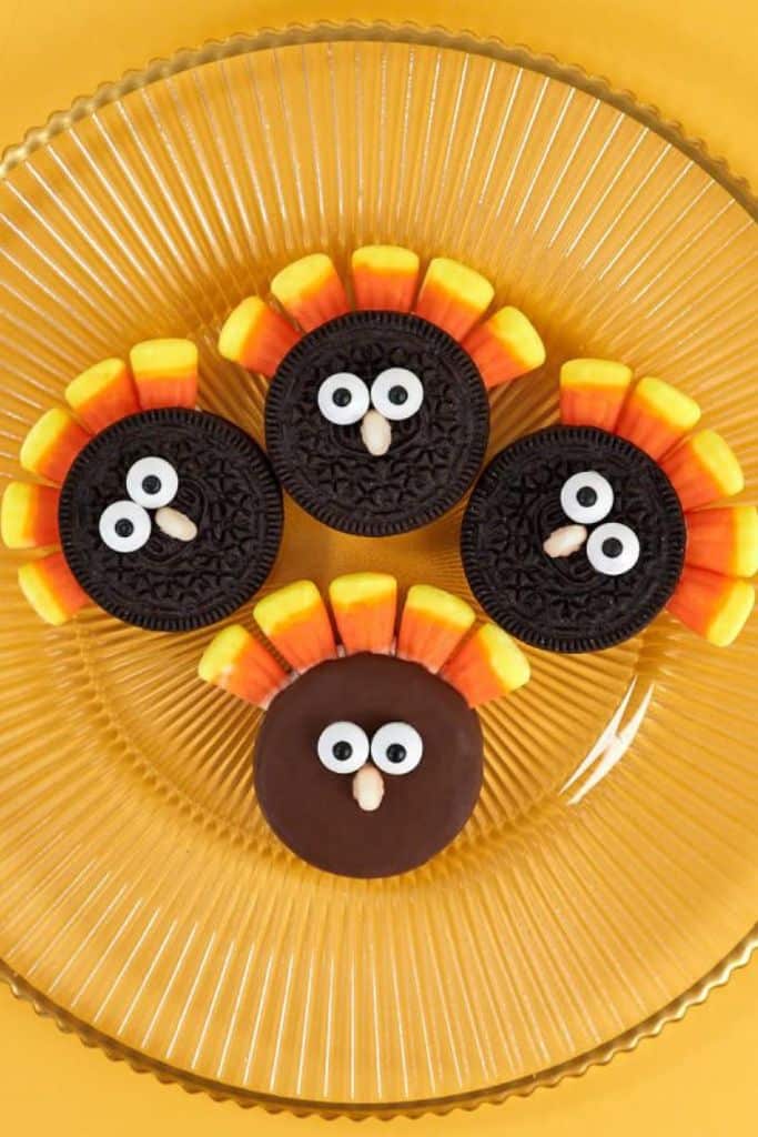 platter of turkey cookies.