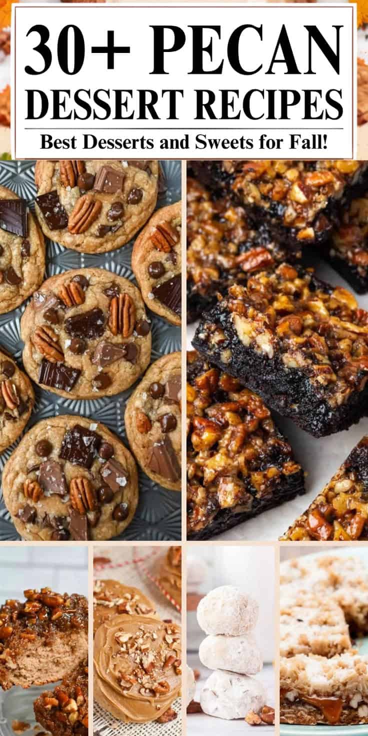 pecan dessert ideas collage.