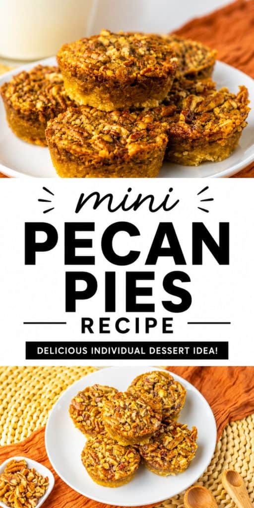 collage of mini pecan pies.