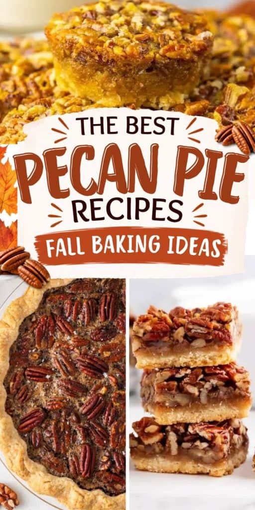 collage of pecan pie dessert ideas.