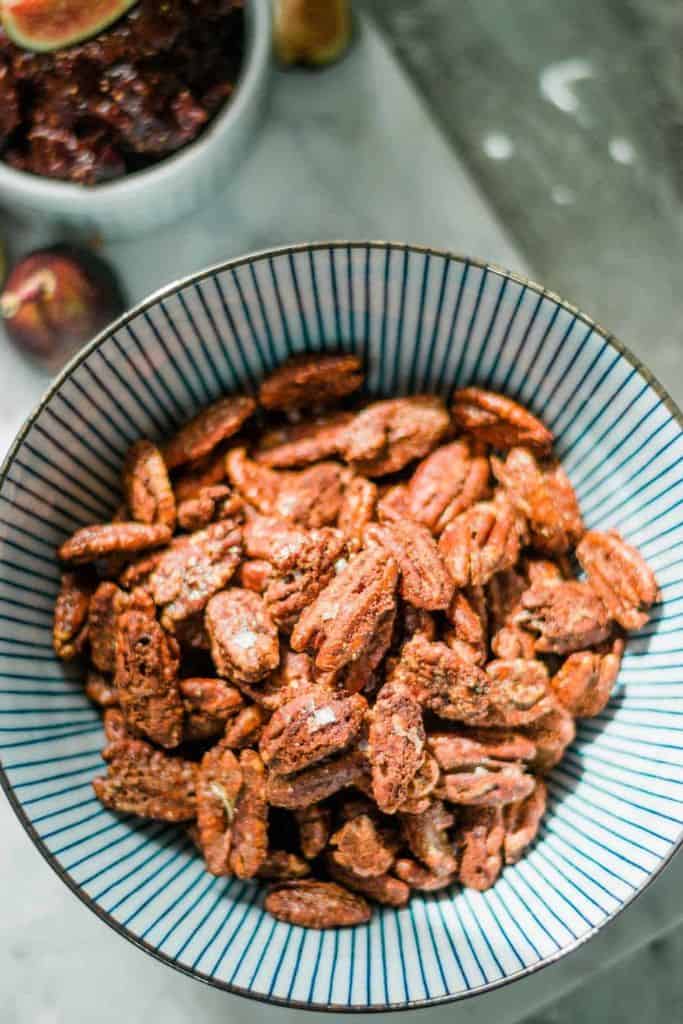 bowl of candied pecans.