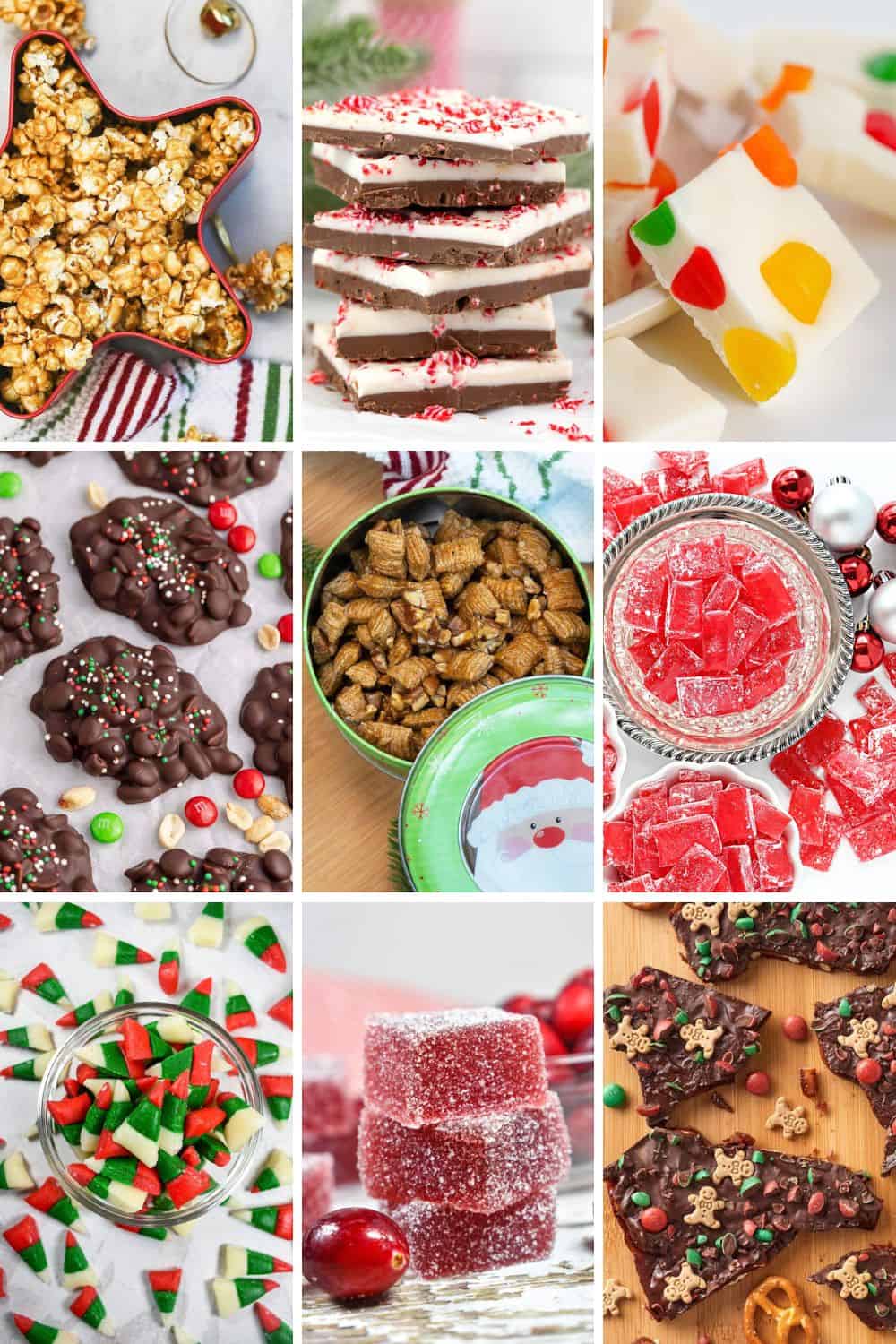collage of christmas candies.