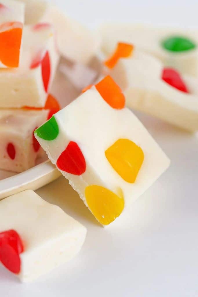 squares of gumdrop nougat candy.
