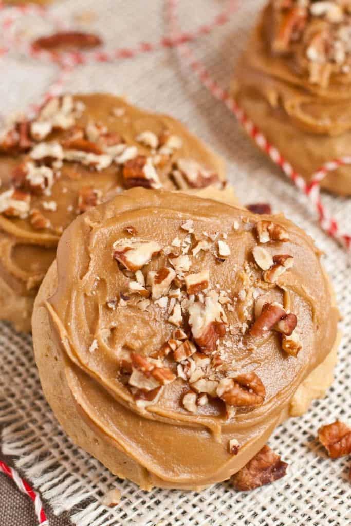 frosted maple pecan sugar cookies.