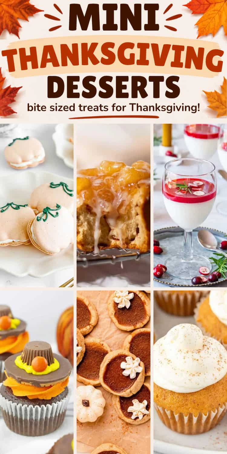 collage of mini desserts for thanksgiving .