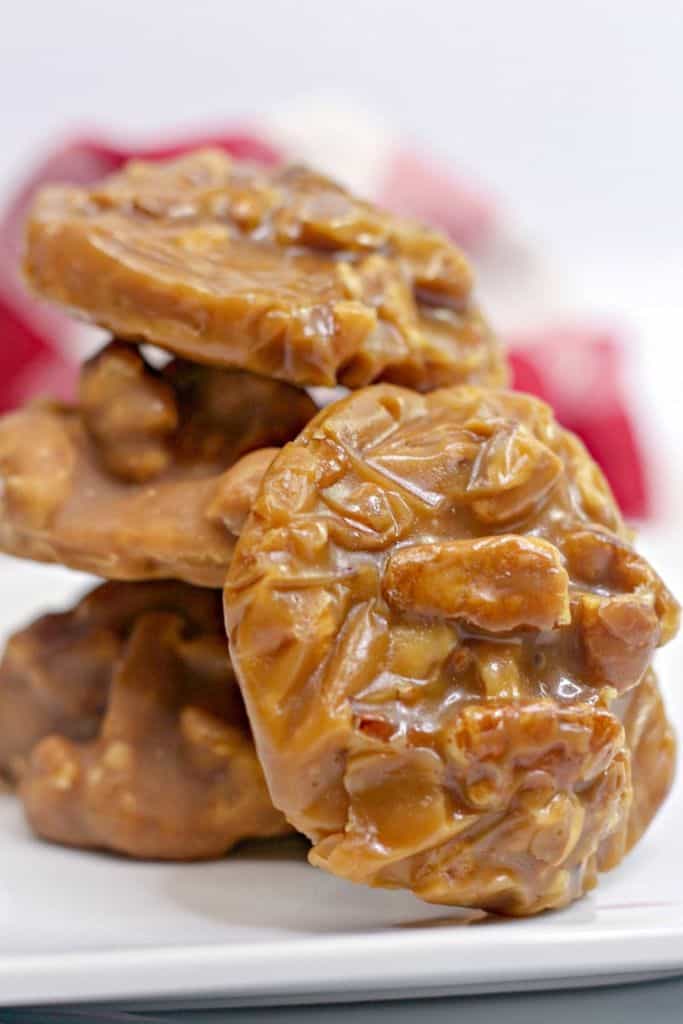 stack of pecan pralines.