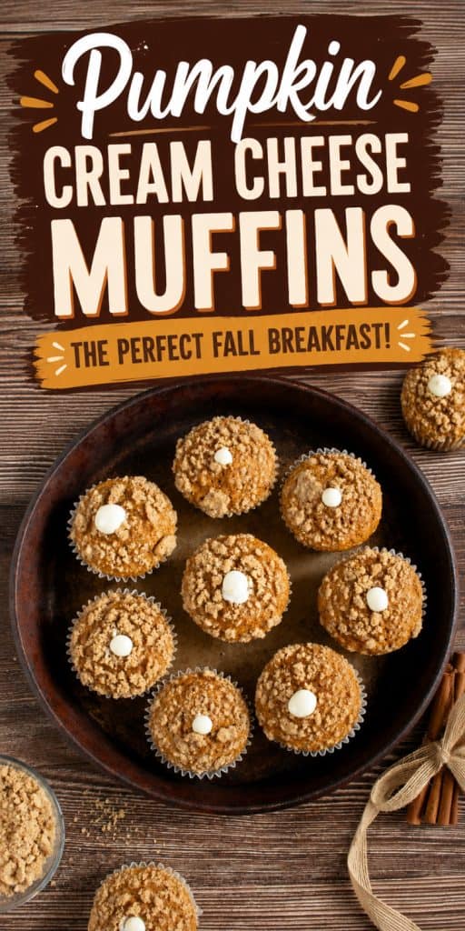 pumpkin crumble topping muffins on tray.