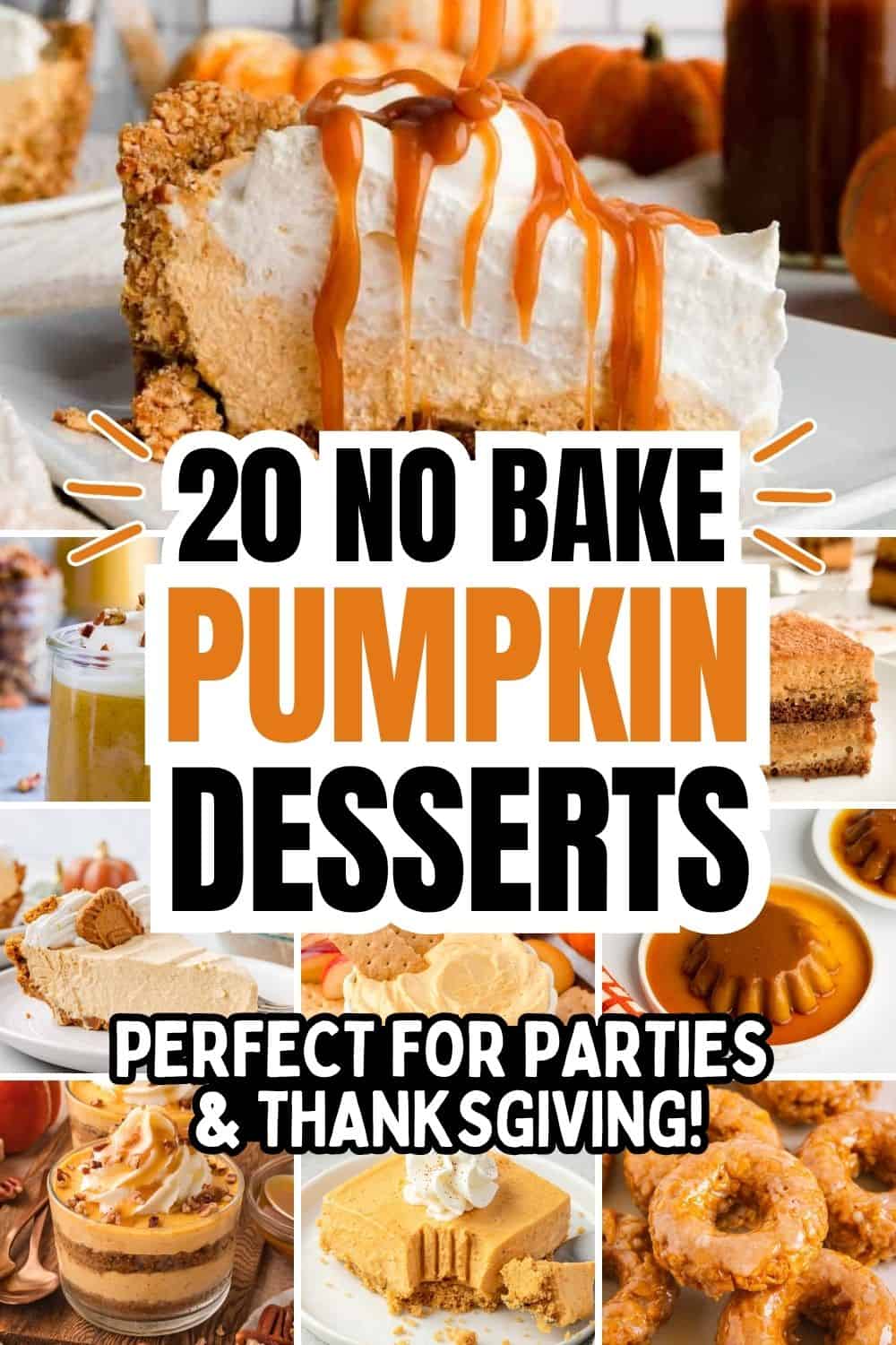 collage of easy pumpkin desserts with text.