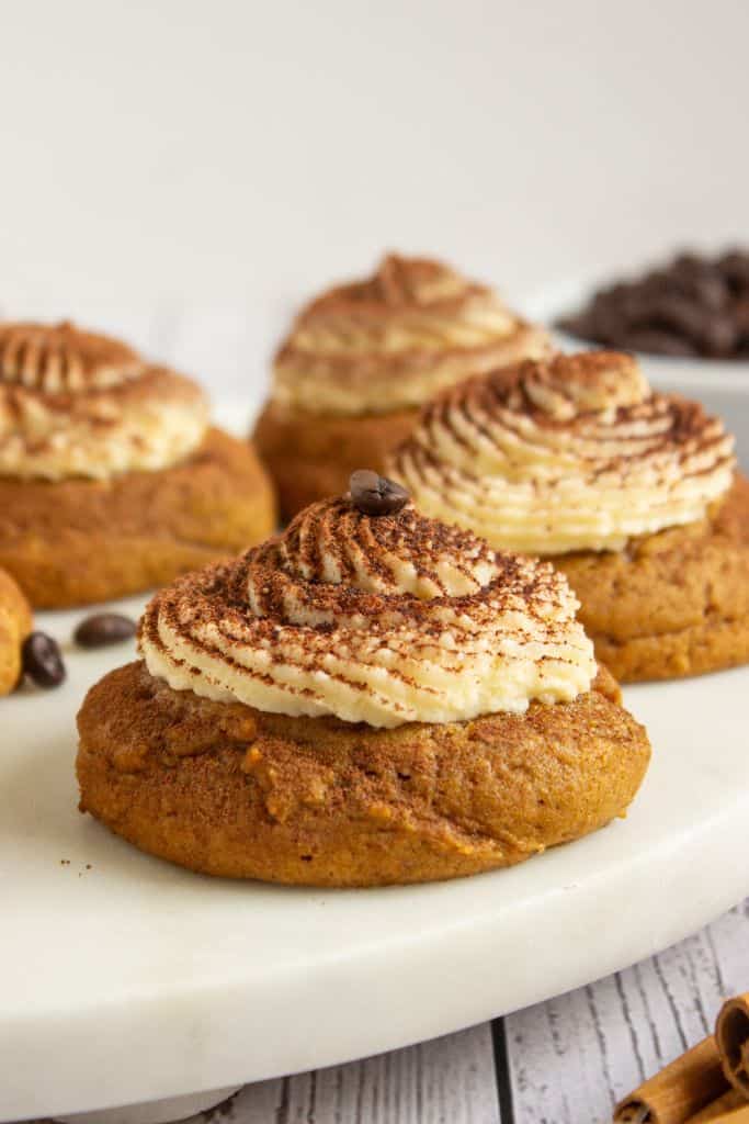 frosted pumpkin tiramisu cookie.