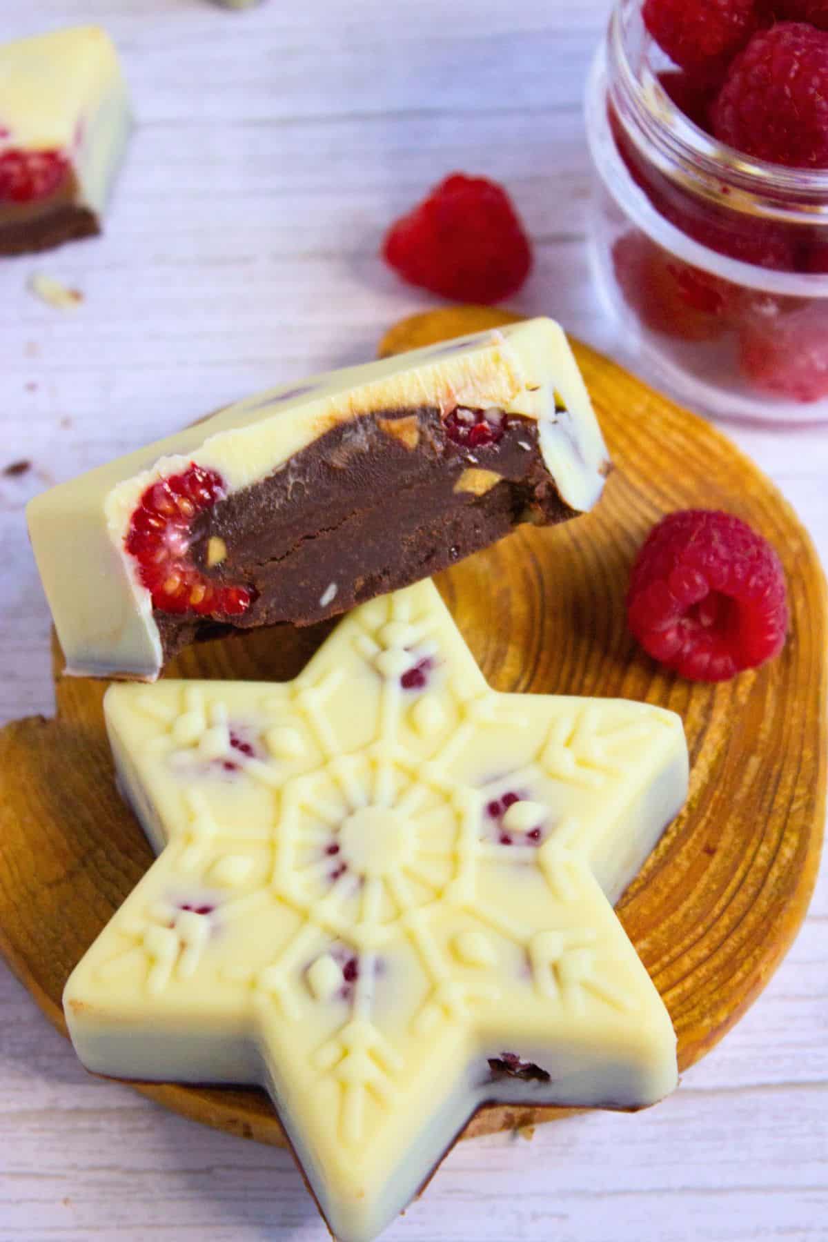 snowflake shaped fudge.