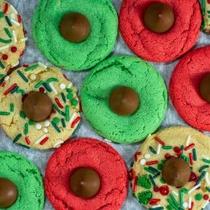 holiday blossom cookies with hershey kisses.