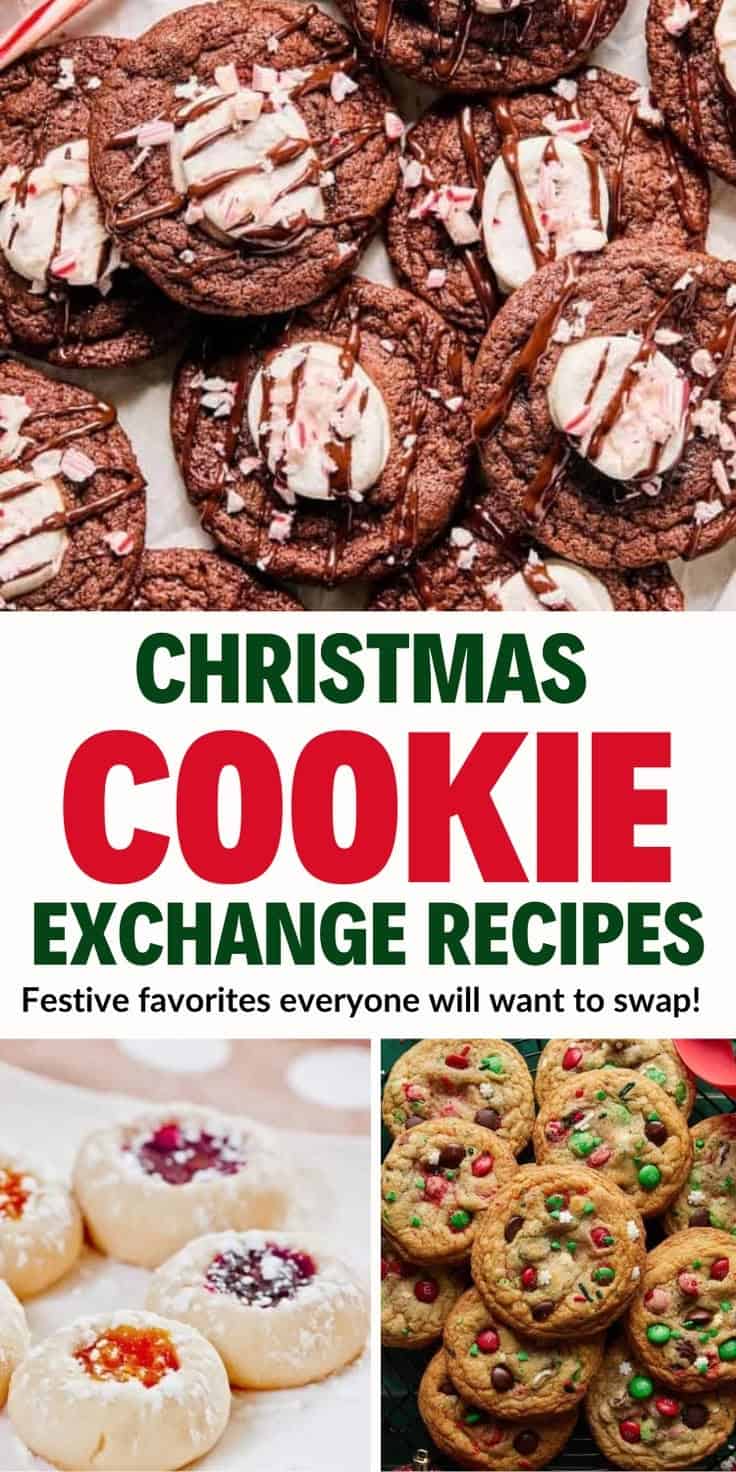 collage of cookie exchange recipes.
