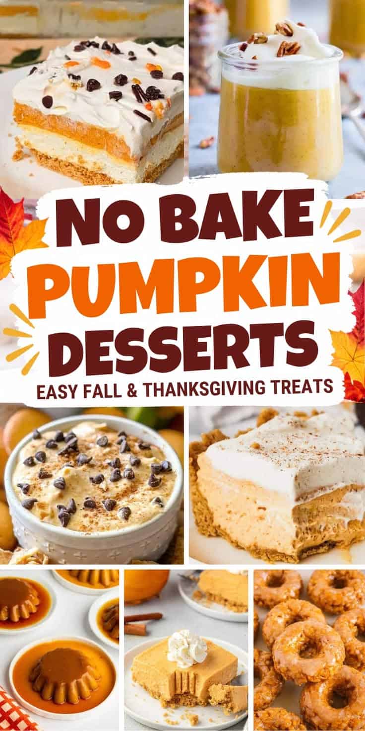 collage of pumpkin dessert ideas.