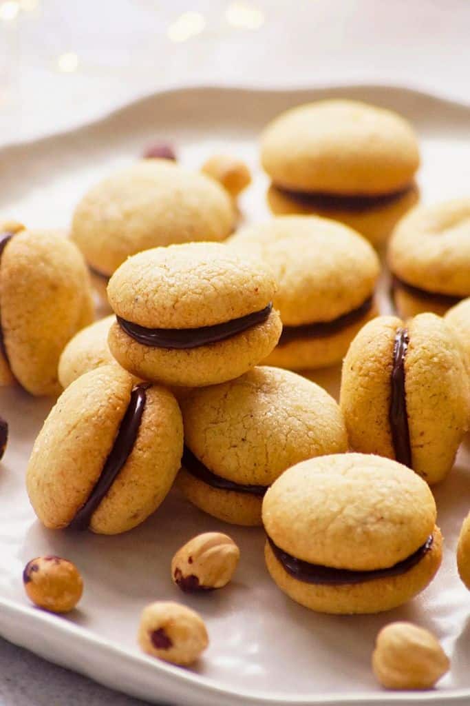 italian christmas cookies on plate.