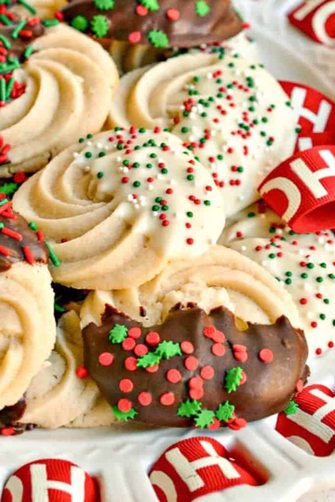 festive decorated butter cookies.